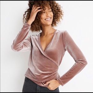 Madewell velveteen wrap top